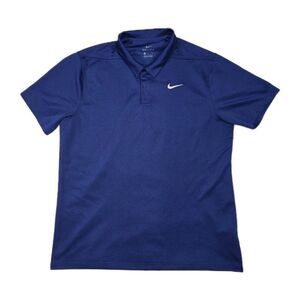 Mens Nike DriFit Essential Short Sleeve Polo Blue Large